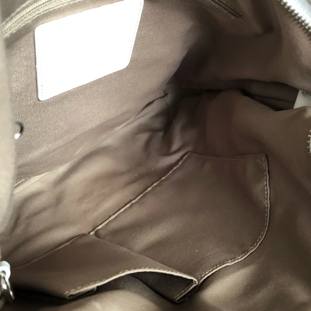 Coach Set | White Leather Y2K Tan Brown Logo Crossbody Bag & Wristlet Wallet - Picture 4 of 13